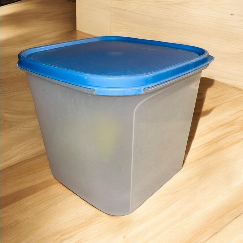 TUPPERWARE Blue LID 1623-4 WITH SQUARE CONTAINER 1621-3